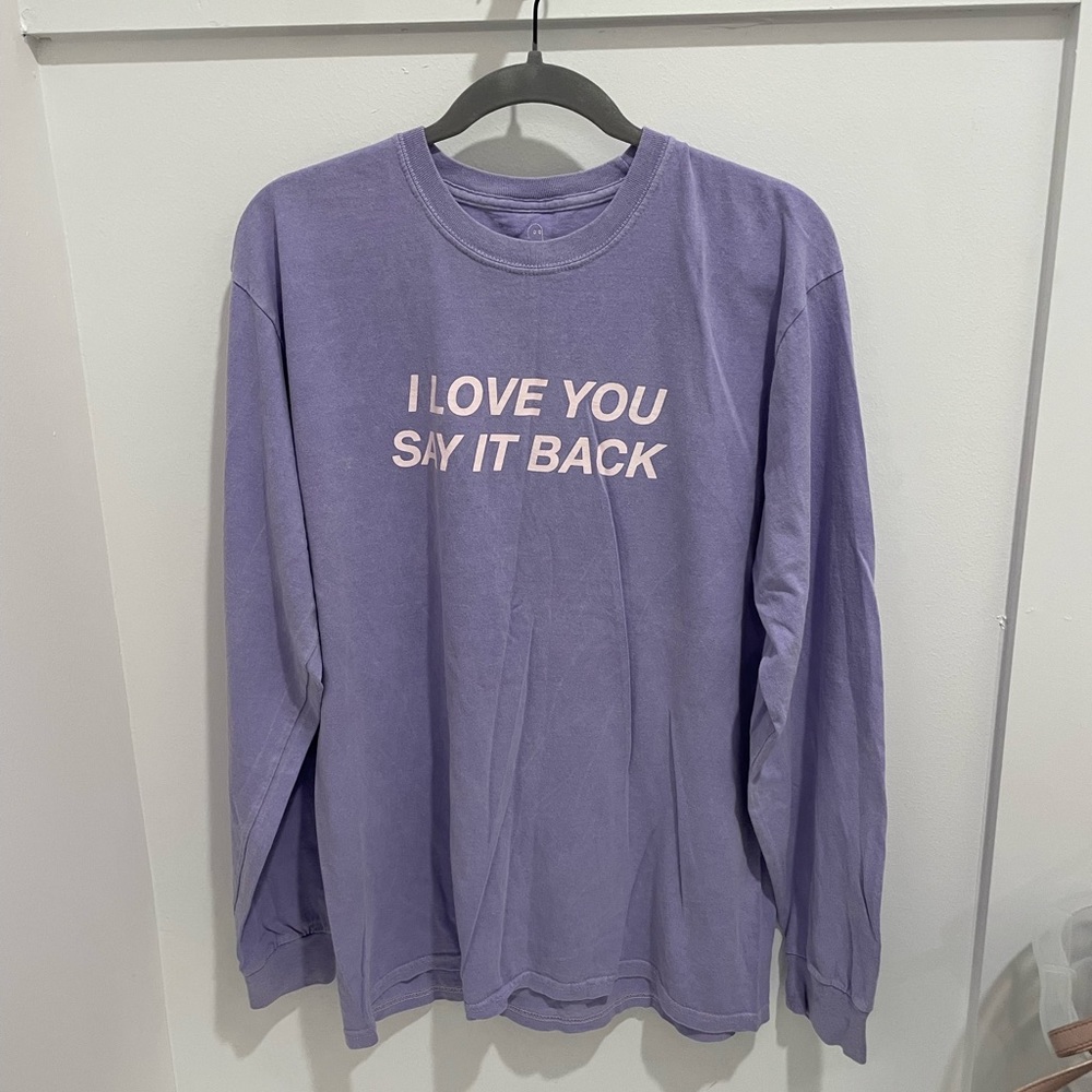 Lonely Ghost - I Love You Say It Back long sleeve (changes to pink w heat) - L